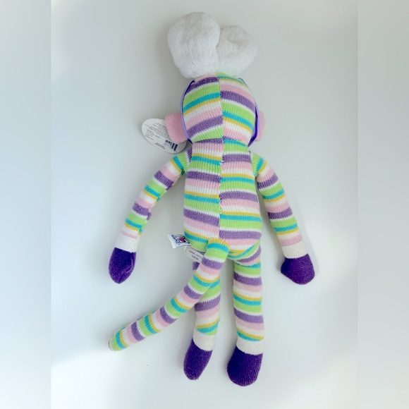 Striped Plush Monkey Toy with Bunny Ears - Picture 9 of 12